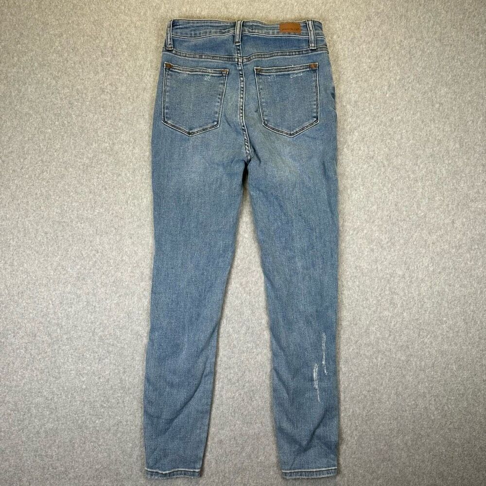 Judy Blue Women’s Size 27 Control Top Skinny Jeans Medium Wash Denim Distressed - Picture 6 of 11